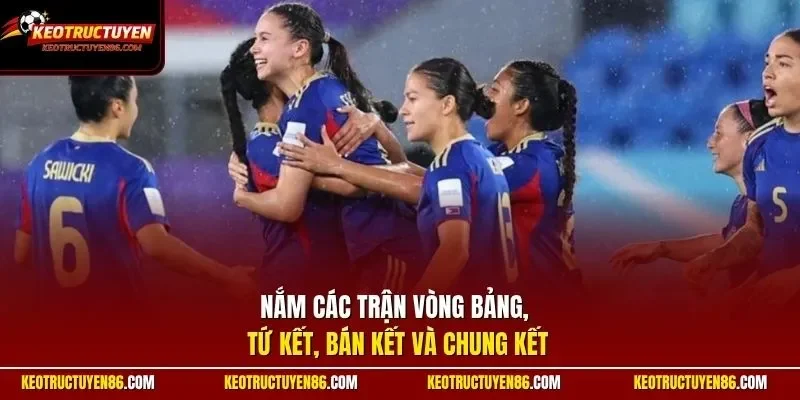 Nắm các trận vòng bảng, tứ kết, bán kết và chung kết