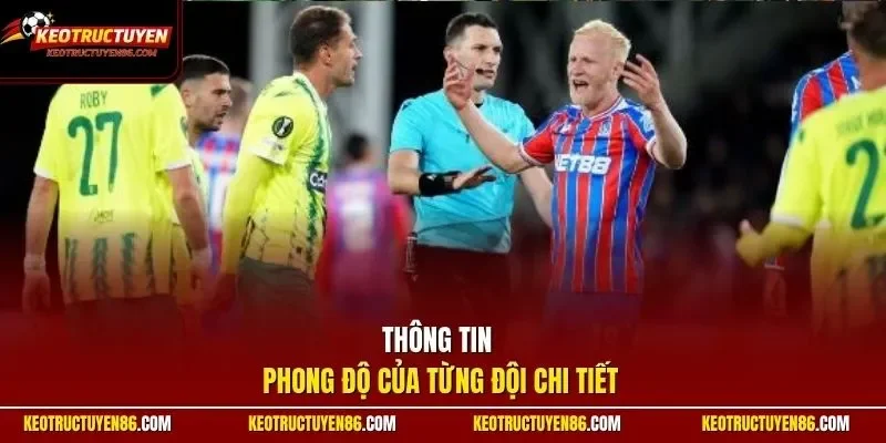 Thông tin phong độ của từng đội chi tiết
